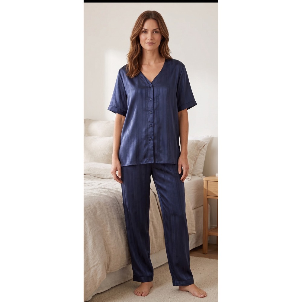 New Vintage Victorias Secret Pajamas Set S Silky Satin Gold Label Quiet Luxury